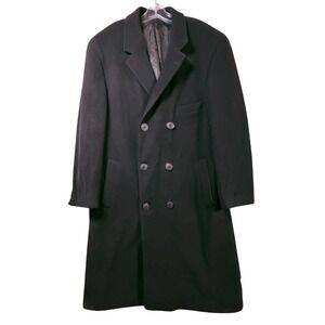 Lauren Ralph Lauren Men's 48R Black Cashmere Wool Double Breasted Overcoat